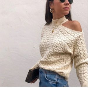 Zara Cable Knit cutout sweater *blogger fave